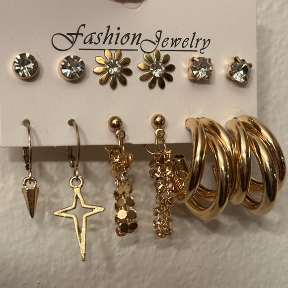 Fashion Jewelry Gold and Silver Earring Collection - 21 Pairs - Picture 4 of 9